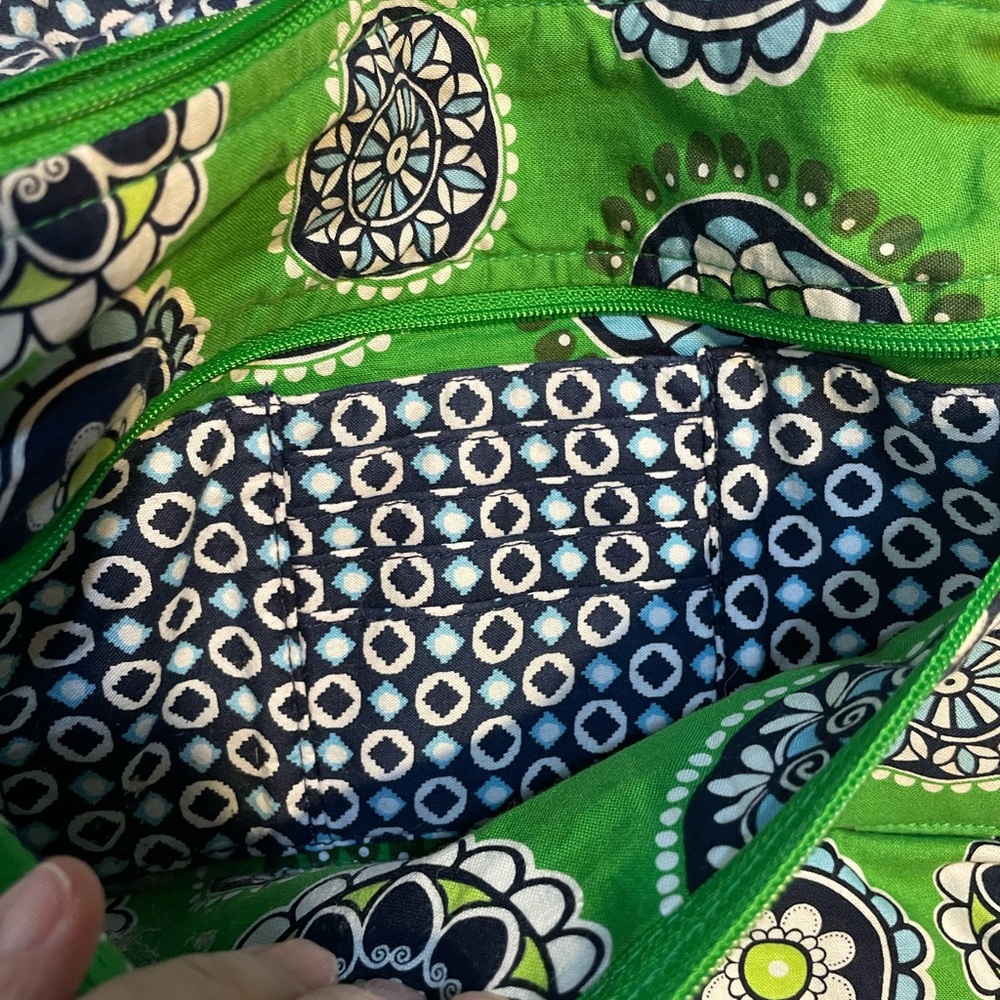 Vera Bradley Green and Blue Patterned Crossbody Bag - Picture 6 of 11